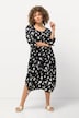 Kleid, Leinenmix, A-Linie, Rundhals, 3/4-Arm