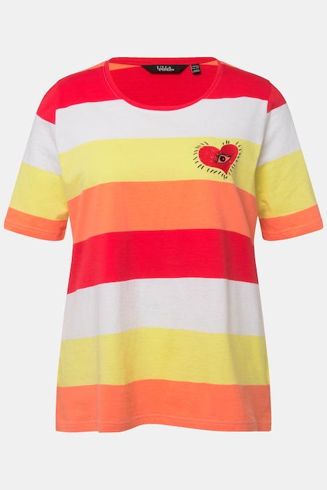 Striped Embroidered Logo Short Sleeve Tee