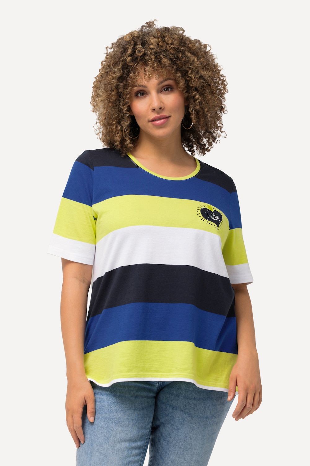 Große Größen T-Shirt, Damen, blau, Größe: 62/64, Baumwolle, Ulla Popken
