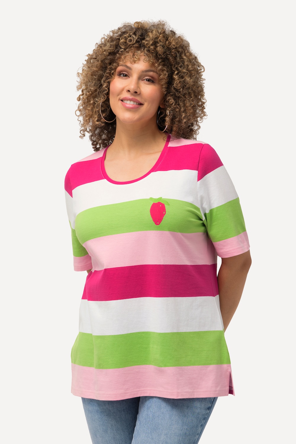 Große Größen T-Shirt, Damen, rosa, Größe: 46/48, Baumwolle, Ulla Popken