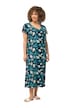 Žerzejové šaty, motiv moře, výstřih do V, bez rukávů