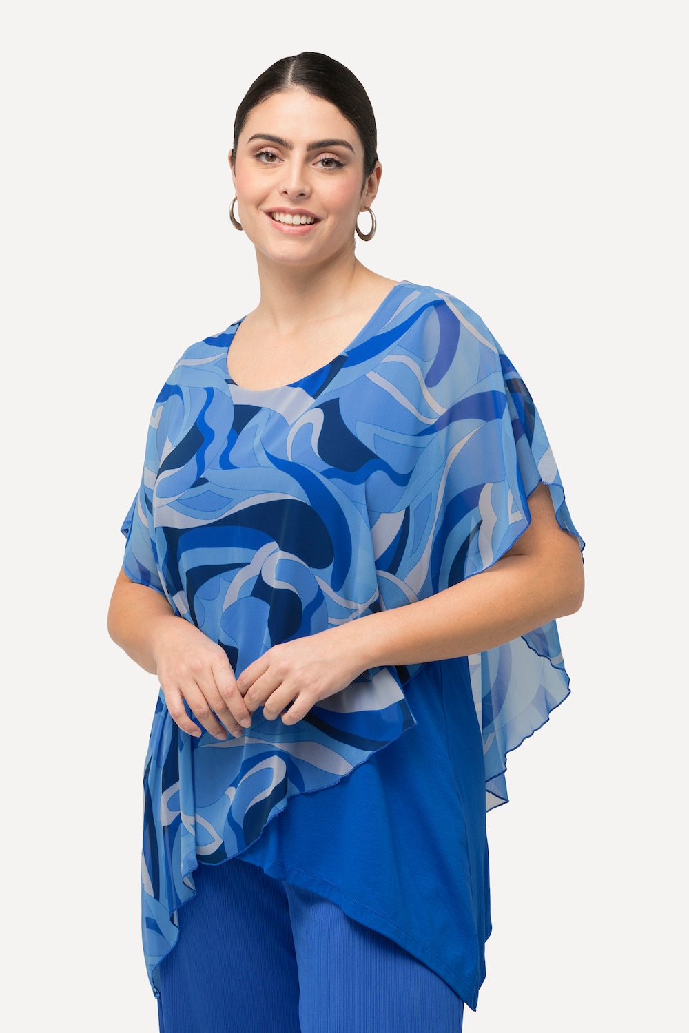 Große Größen Tunika, Damen, blau, Größe: 54/56, Polyester/Viskose, Ulla Popken