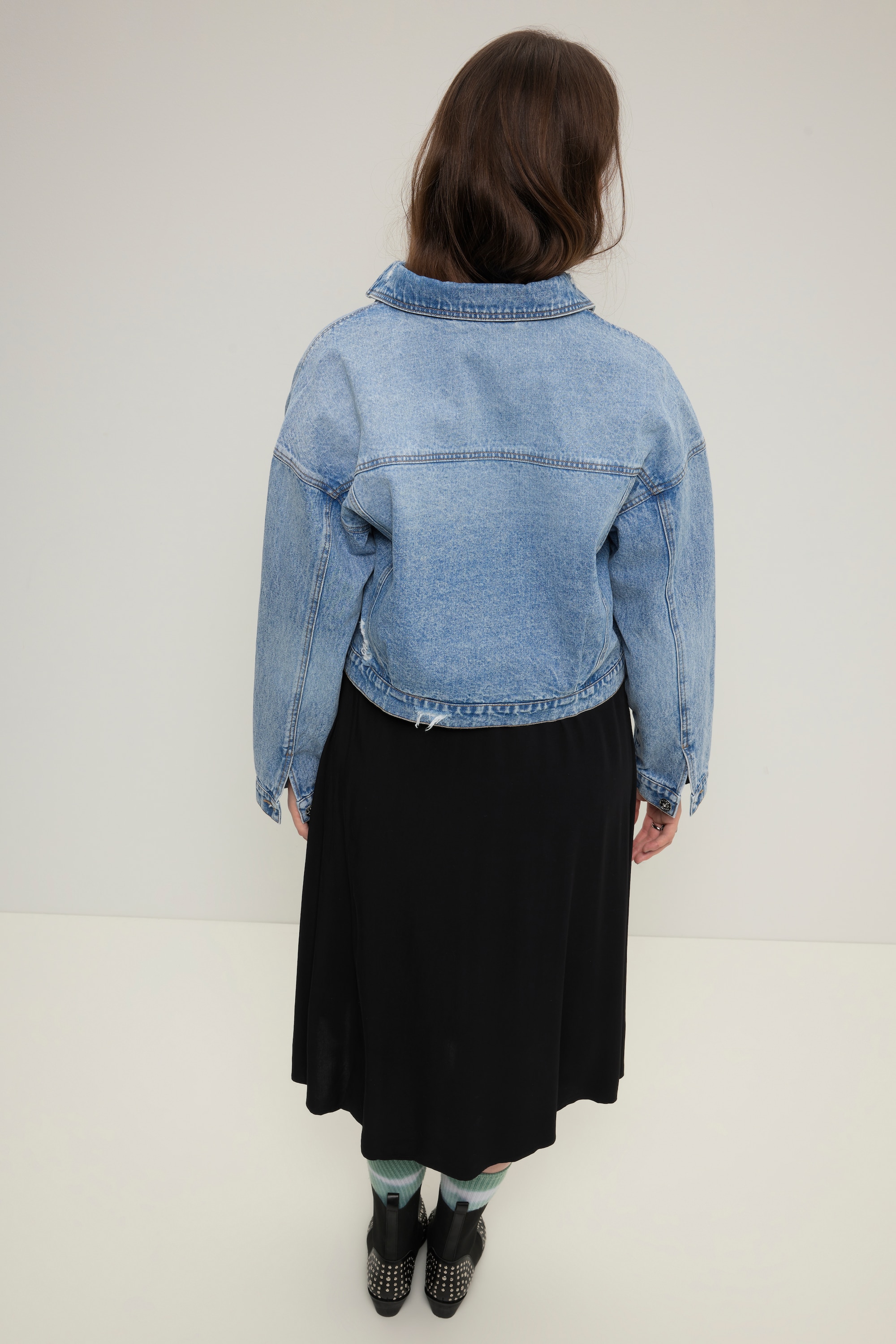 Studio Untold Damen große Größen Jeansjacke oversized Hemdkragen