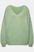 Genser, oversized, V-hals, vide, lange ermer
