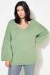 Genser, oversized, V-hals, vide, lange ermer