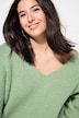 Genser, oversized, V-hals, vide, lange ermer