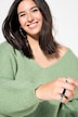Genser, oversized, V-hals, vide, lange ermer
