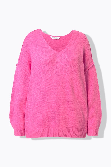 Pullover, oversized, V-Ausschnitt, weiter Langarm