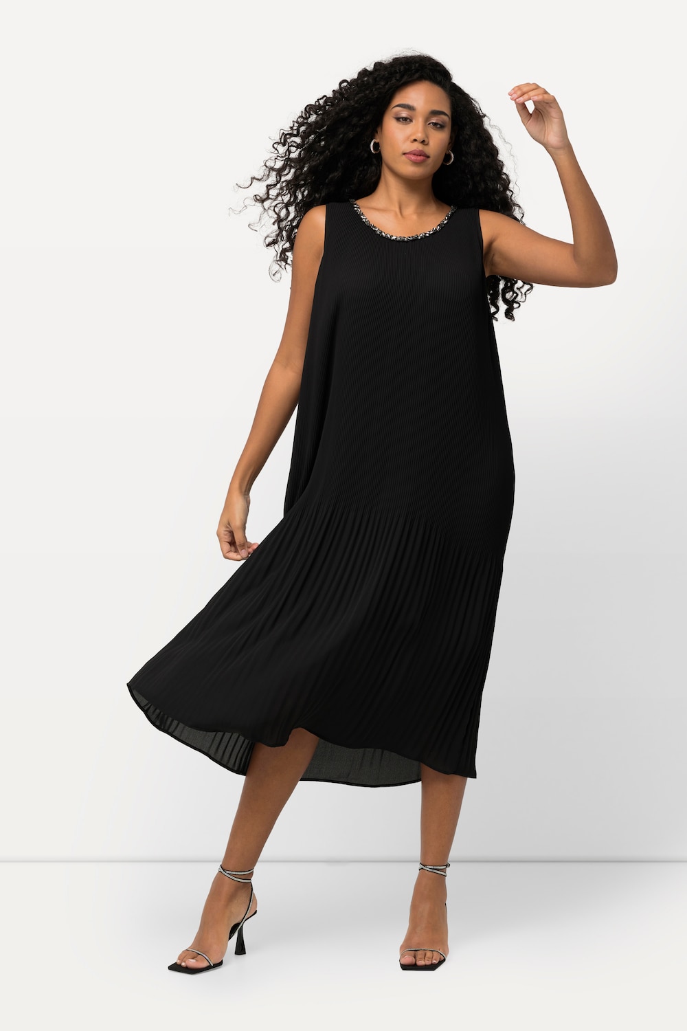 grandes tailles robe maxi sans manches, femmes, noir, taille: 48/50, polyester, ulla popken