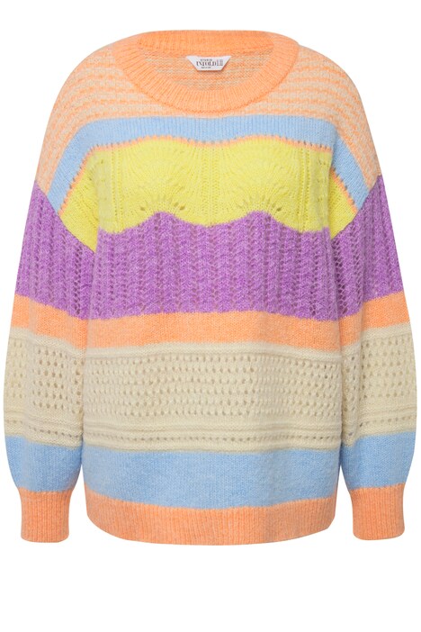 Svetr, Boxy střih, proužky, kulatý výstřih, dlouhé rukávy