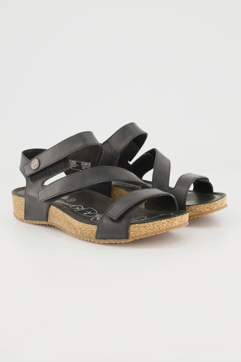 Grote Maten Leren sandalen, Dames, zwart, Maat: 42, Leer, Ulla Popken