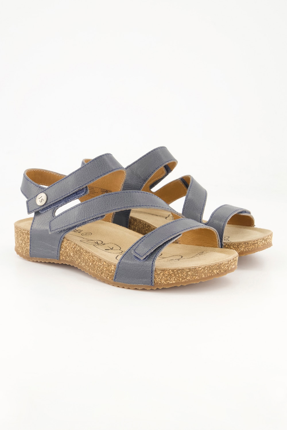 Grote Maten Leren sandalen, Dames, blauw, Maat: 39, Leer, Ulla Popken