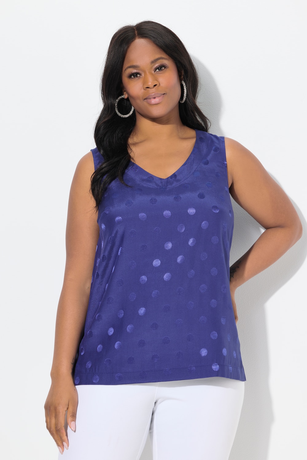 Große Größen Blusentop, Damen, blau, Größe: 54/56, Polyester/Viskose, Ulla Popken