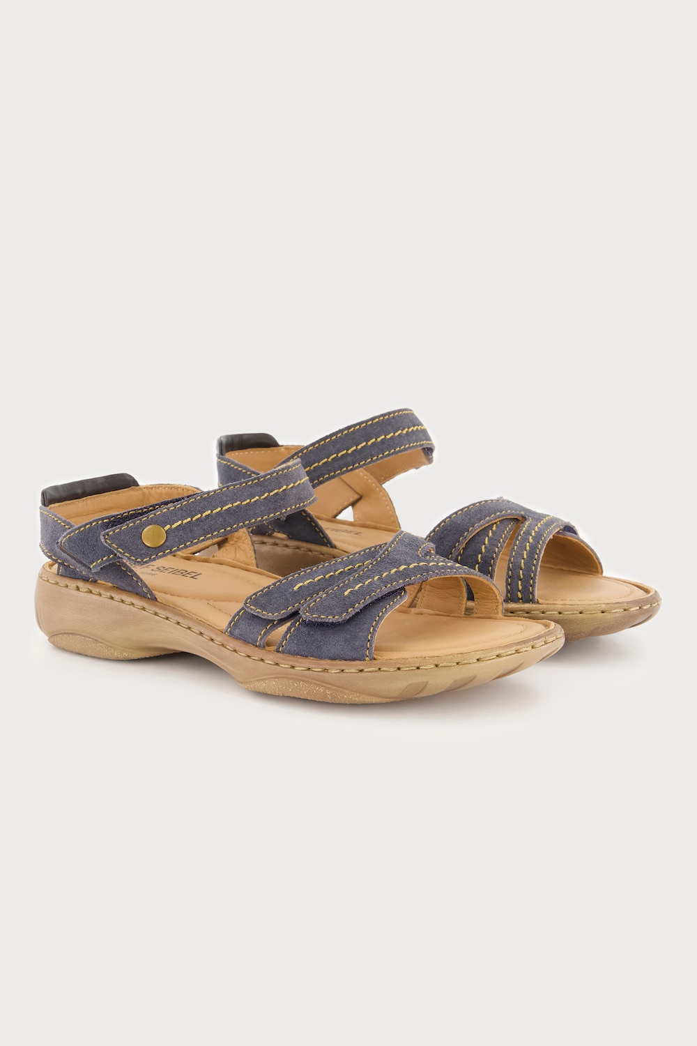 Grote Maten Leren sandalen, Dames, blauw, Maat: 38, Leer, Ulla Popken