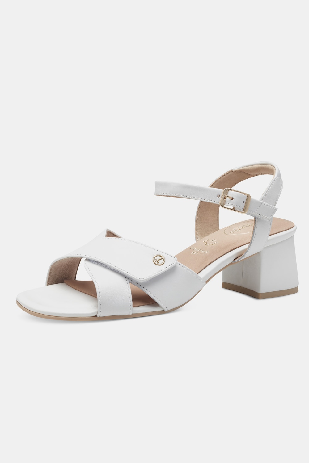 Grote Maten Leren sandalen, Dames, beige, Maat: 38, Leer/Overige, Ulla Popken