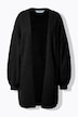 Long-Strickjacke, oversized, offene Form, Langarm