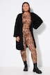 Long-Strickjacke, oversized, offene Form, Langarm
