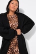Long-Strickjacke, oversized, offene Form, Langarm