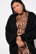 Long-Strickjacke, oversized, offene Form, Langarm