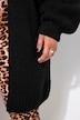 Long-Strickjacke, oversized, offene Form, Langarm