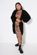 Long-Strickjacke, oversized, offene Form, Langarm