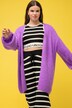 Long-Strickjacke, oversized, offene Form, Langarm
