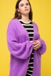 Long-Strickjacke, oversized, offene Form, Langarm