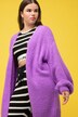 Long-Strickjacke, oversized, offene Form, Langarm
