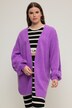 Long-Strickjacke, oversized, offene Form, Langarm