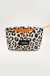 Kosmetyczka, pikowana, w panterkę, zamek błyskawiczny, kolorowa podszewka