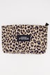 Beauty-case con trapuntatura, fantasia leopardata, zip e fodera colorata