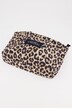 Beauty-case con trapuntatura, fantasia leopardata, zip e fodera colorata