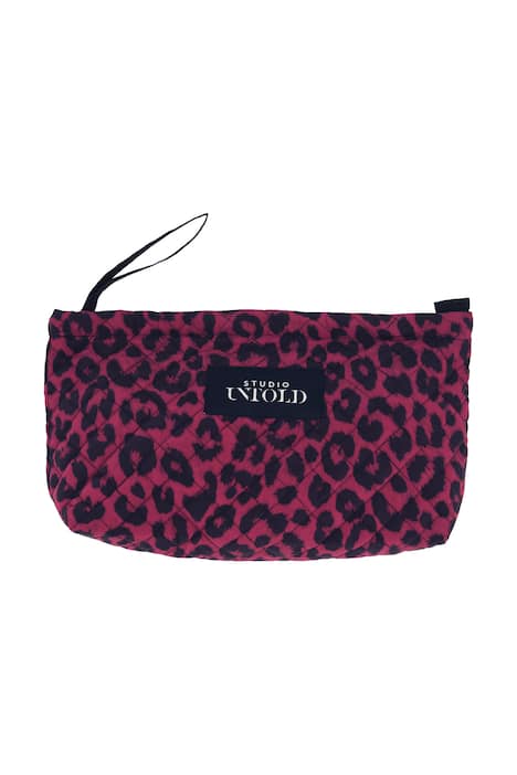Kosmetická taška, prošívaná, leopardí potisk, zip, barevná podšívka