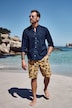 Bermudashorts, heldekkende trykk, elastisk linning, opp til 8 XL