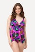Tankini, mønstermiks, pyntering, softcups, justerbare stropper