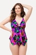 Tankini, mønstermiks, pyntering, softcups, justerbare stropper