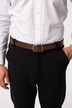 Reversible belt, business, leather, up to length 67 inches