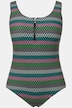 Maillot de bain à rayures et fermeture éclair sans bonnets souples. Matière recyclée