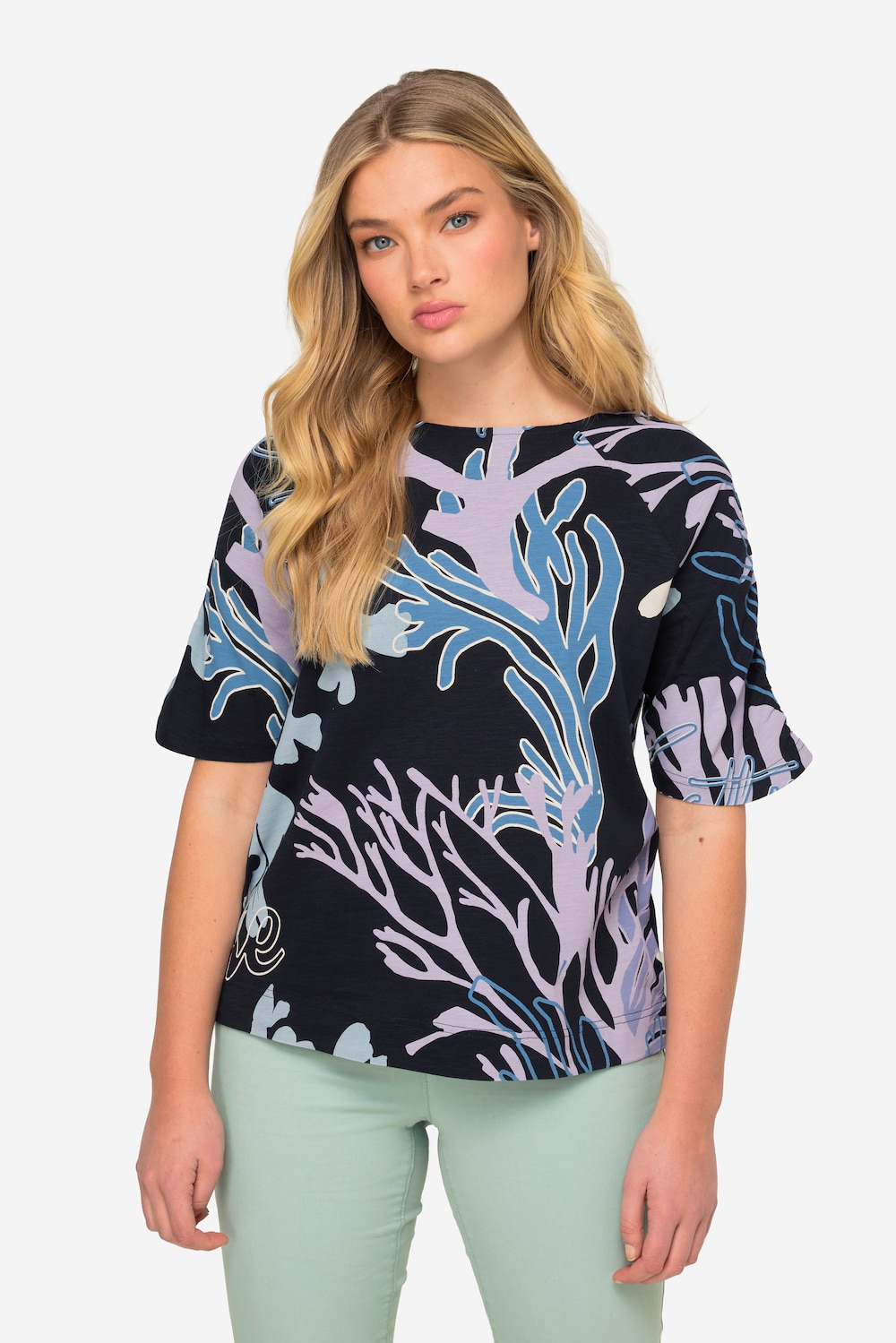 Thumbnail - Große Größen T-Shirt, Damen, blau, Größe: L, Baumwolle, LAURASON