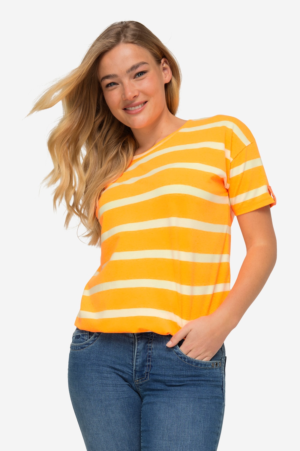 Große Größen T-Shirt, Damen, orange, Größe: S, Polyester/Baumwolle, LAURASON