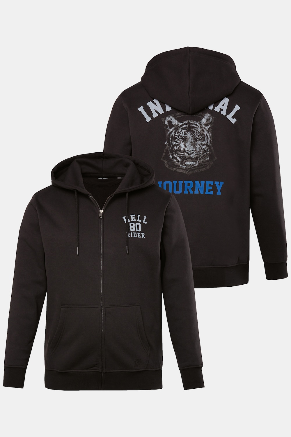 Hoodie-Jacke, Sweat, Prints, Kapuze, bis 8 XL
