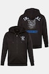 Hættejakke, sweat, print, hætte, op til 8 XL