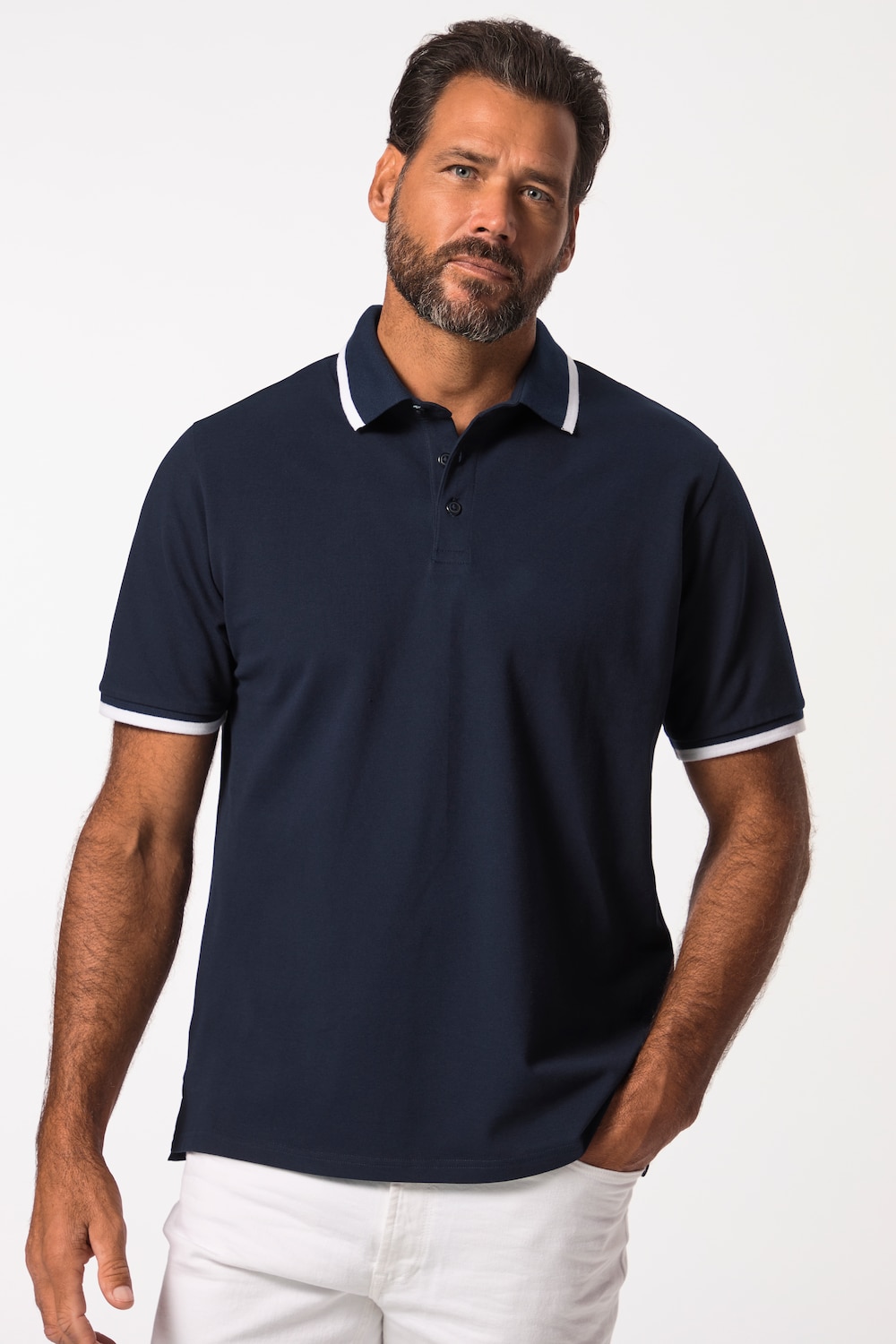 Große Größen Poloshirt FLEXNAMIC®, Herren, blau, Größe: L, Baumwolle, JP1880