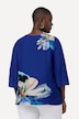 Bluse, blomster, oversize, V-udskæring, 3/4 klokkeærmer