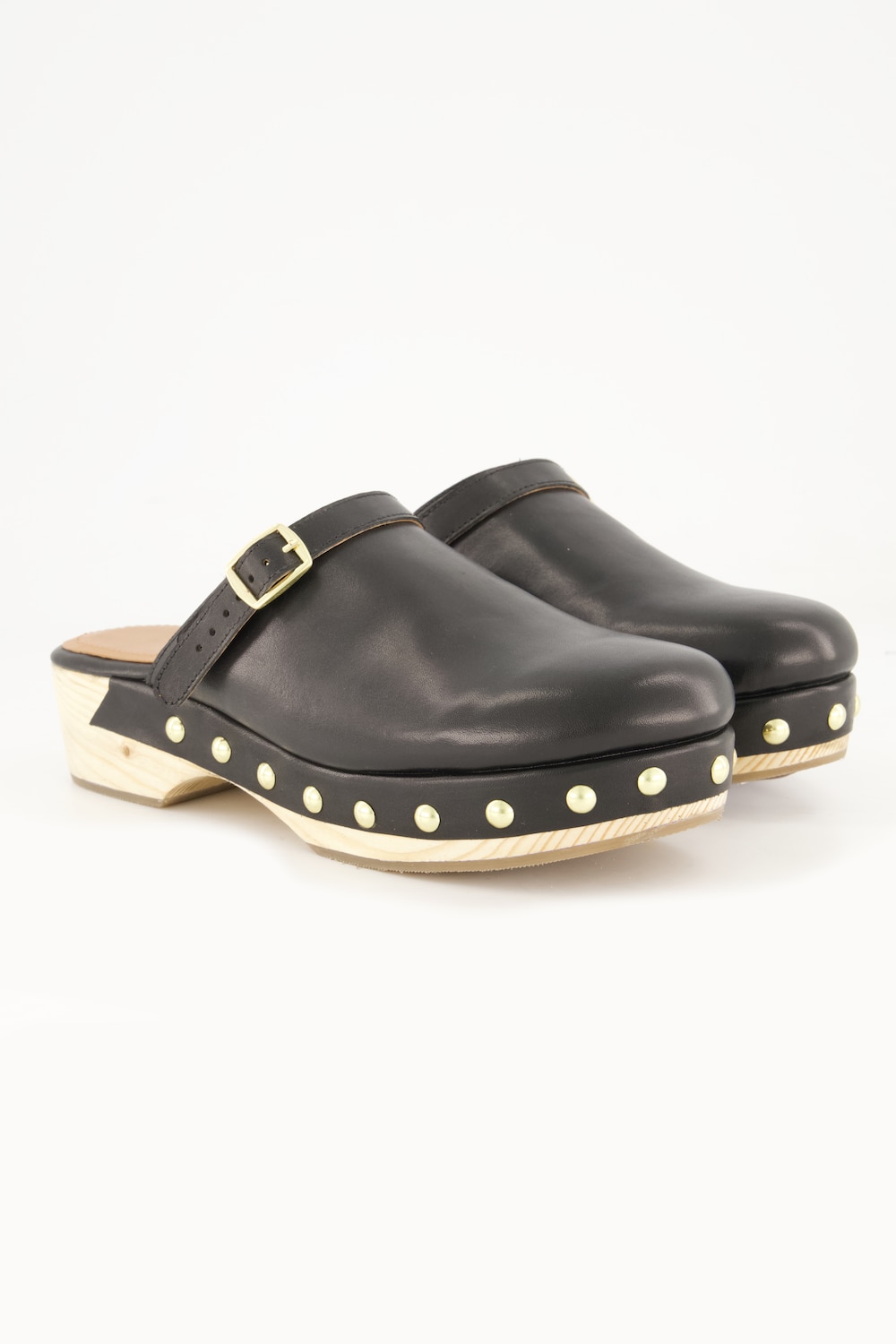 Grote Maten Clogs, Dames, zwart, Maat: 39, Leer, Ulla Popken