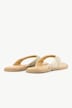 Leder-Pantoletten, Metallic-Riemen, Zehentrenner, Weite H