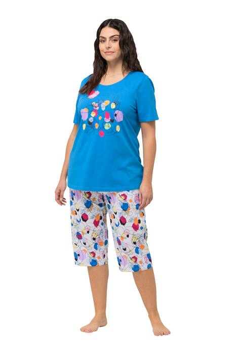 Pyžamo, putníky, kulatý výstřih, krátké rukávy, kapsy