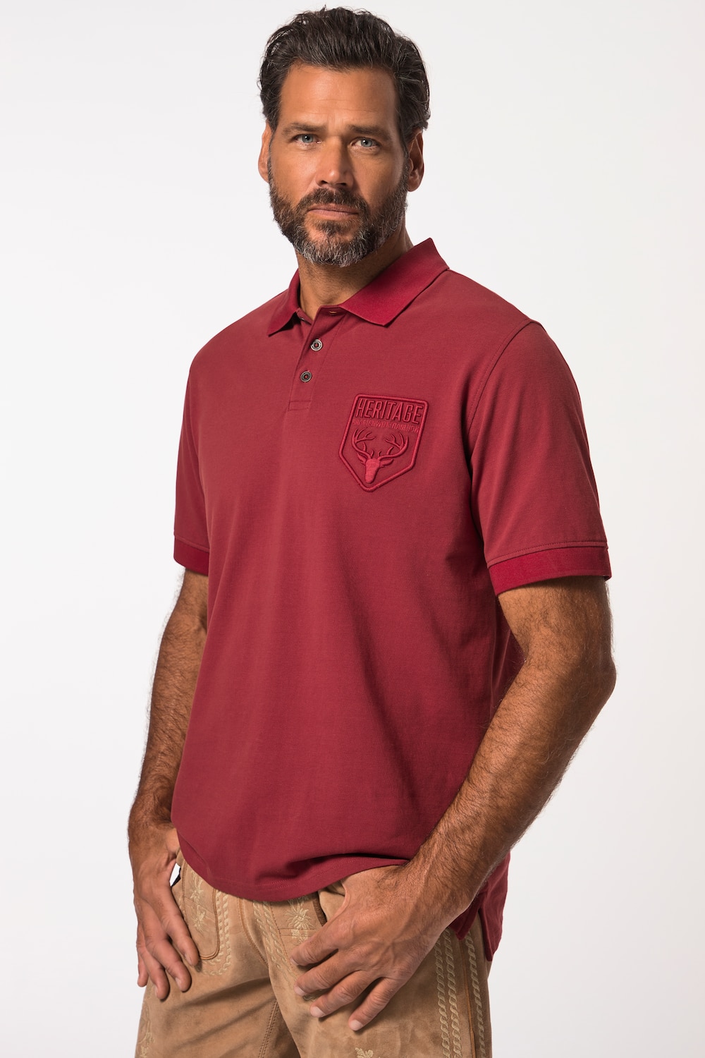 Große Größen Poloshirt, Herren, rot, Größe: 3XL, Baumwolle, JP1880