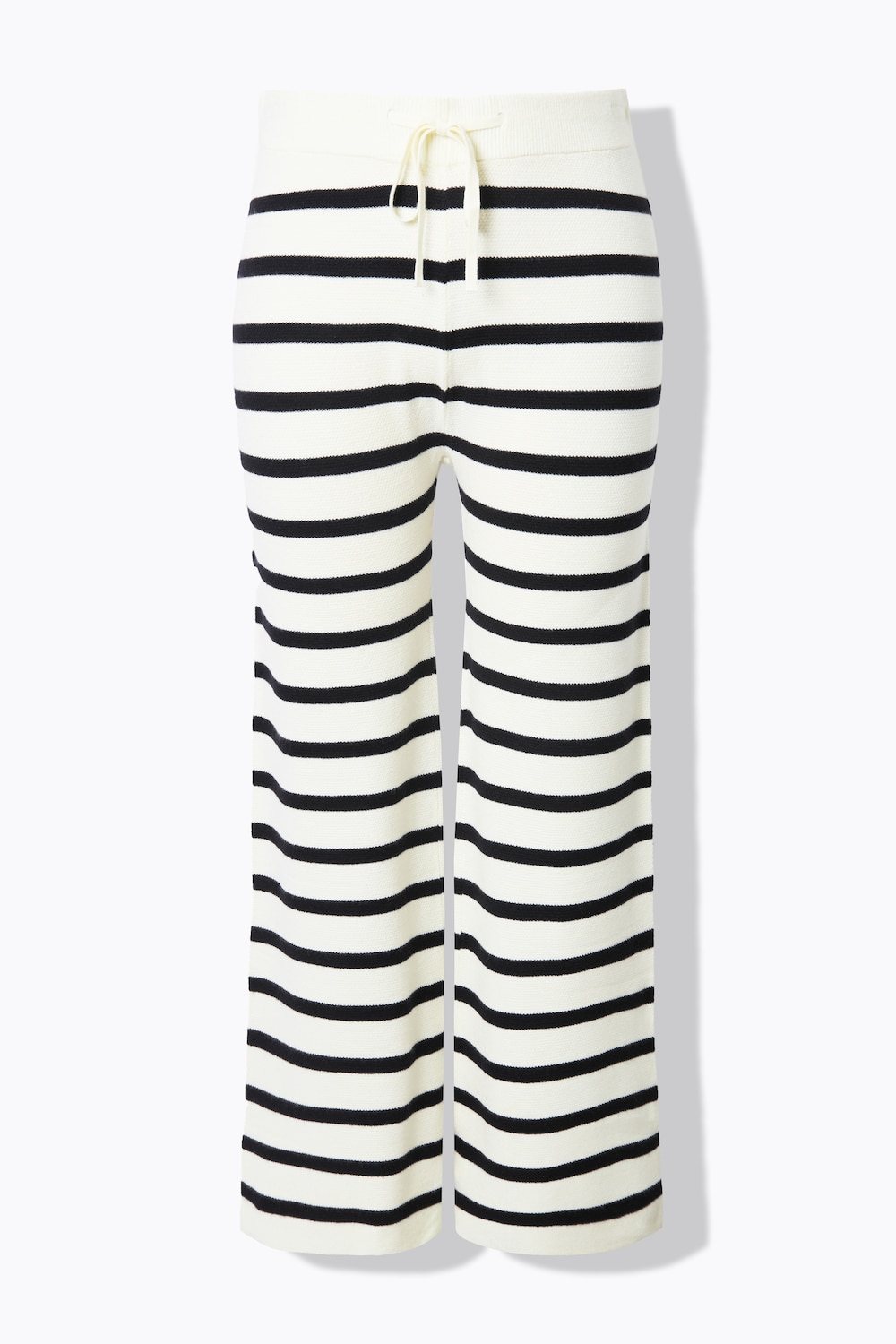 Stora storlekar Stickad byxa i rak modell, Dam, vit, storlek: 58/60, Viskos/Syntetfibrer/Polyester, Studio Untold