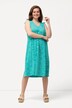 Sukienka midi, fale, dekolt w serek, bez rękawów, bawełna organiczna